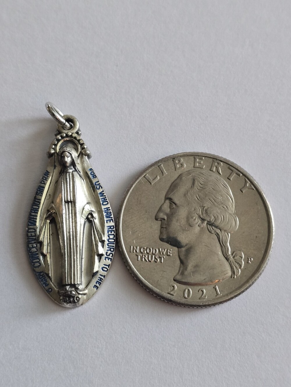 Vintage Creed Pendant sterling silver Miraculous Medal 925 Catholic - Picture 10 of 10